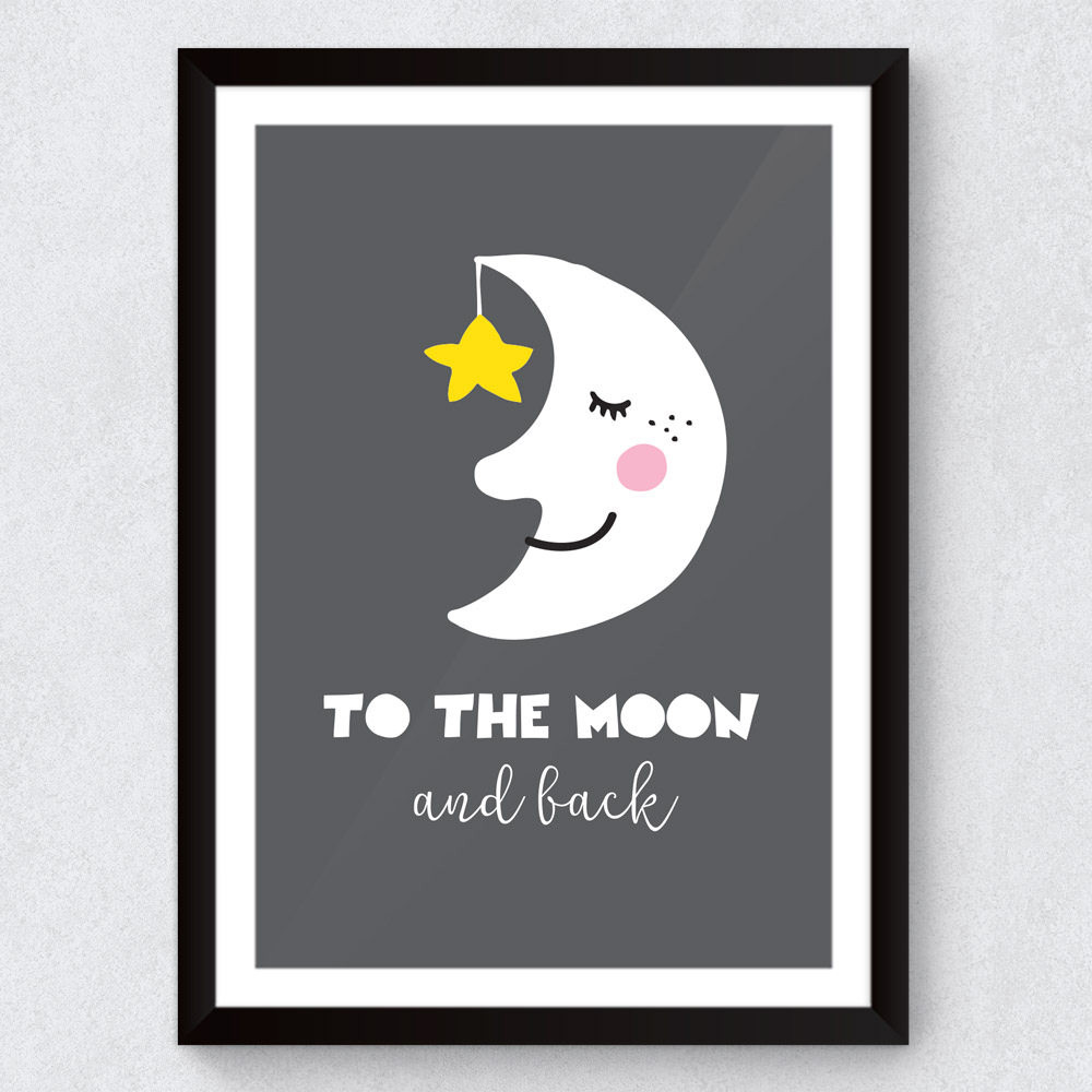 Quadro Decorativo Infantil To The Moon And Back